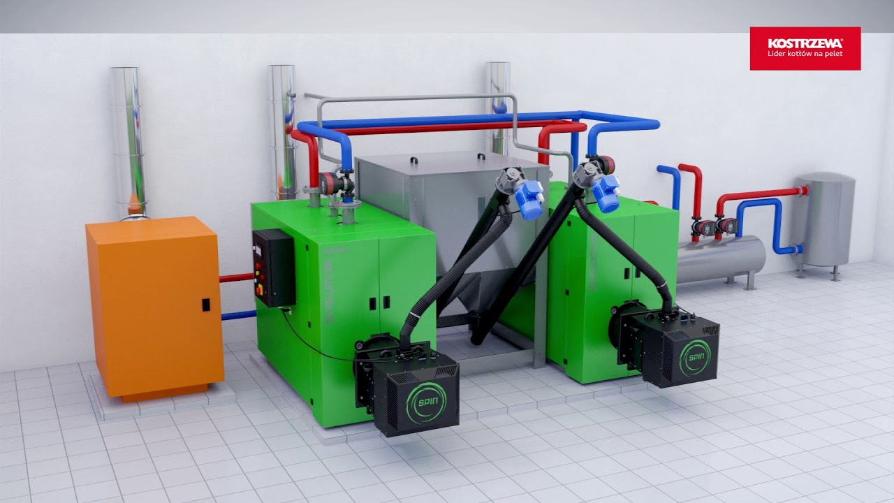 CHAUFFERIE - SYSTÈME PELLETS VACUUM COMME UN EXEMPLE DE LA CHAUDIÈRE EEI PELLETS